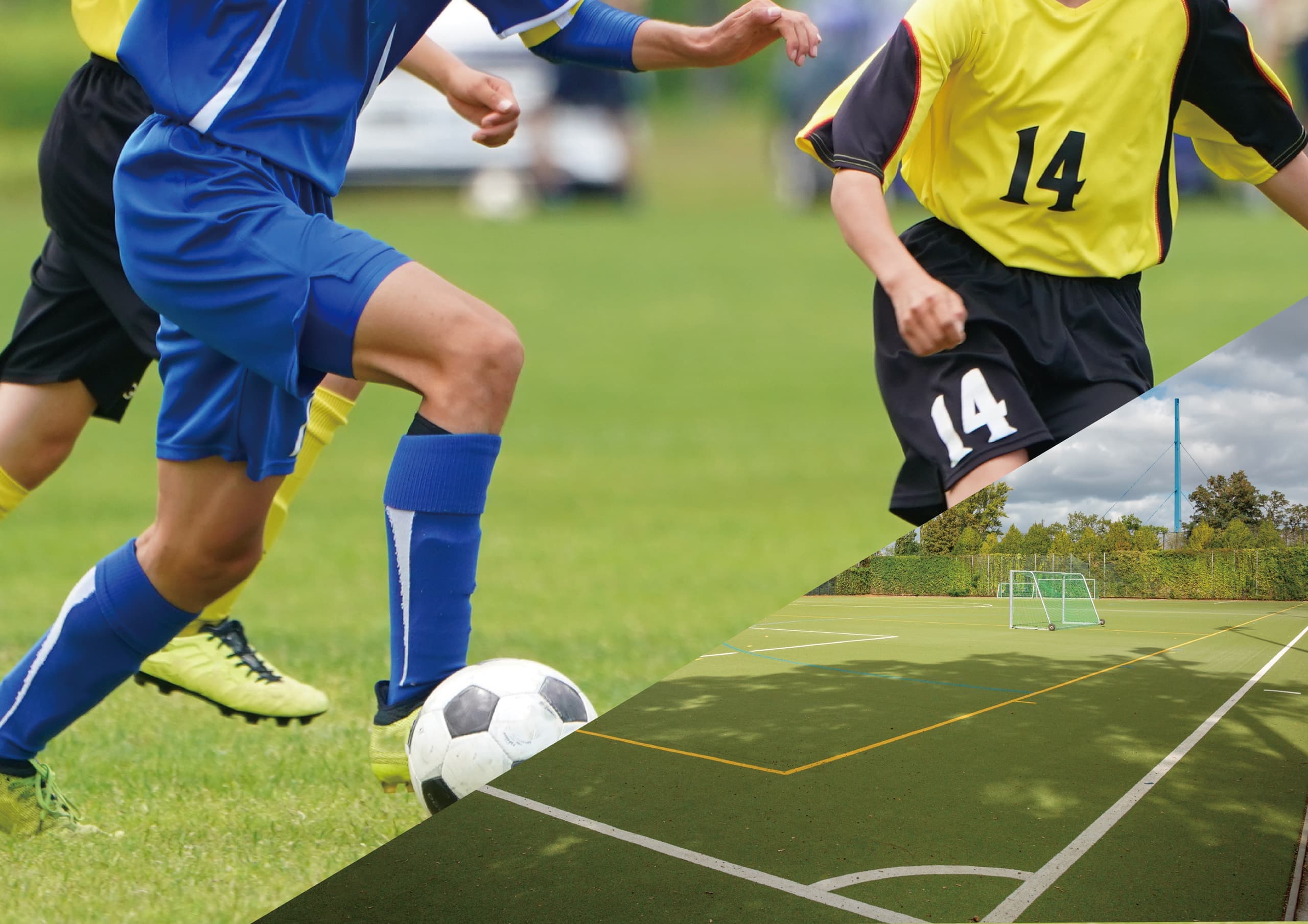 サッカーとサッカーコートのイメージ画像