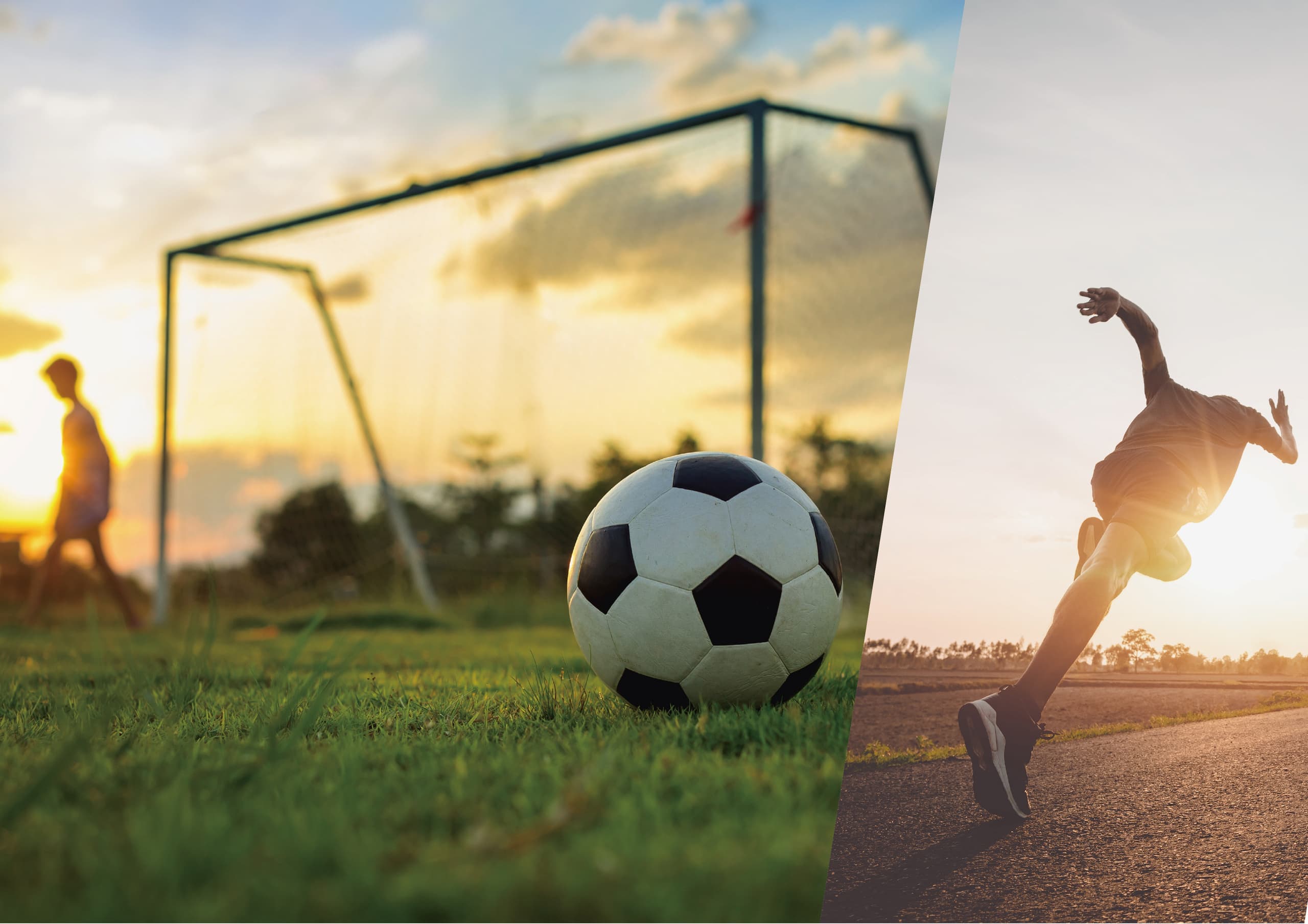 サッカーとサッカーゴールのイメージ画像