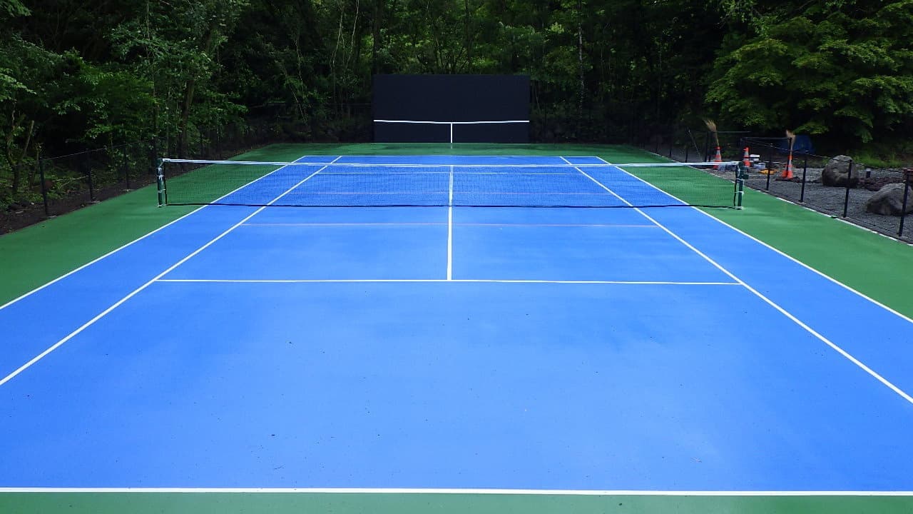 テニスのハードコート施工後の写真