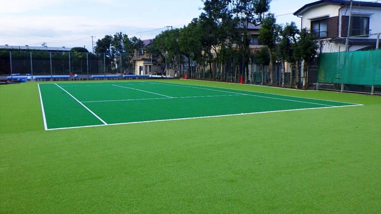 韮山高校テニスコート完成の写真